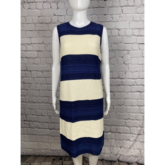 Ralph Lauren Womens M 2pc Linen Cotton Striped Sweater Dress Cardigan Set - Picture 3 of 11